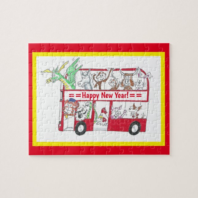 Puzzle Autobús chino de Año Nuevo - Año del tigre (Horizontal)