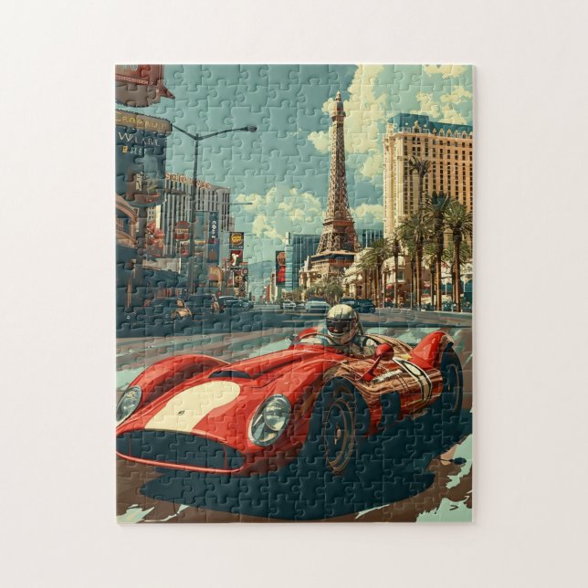 Puzzle Autobús de carreras de época en Las Vegas (Vertical)
