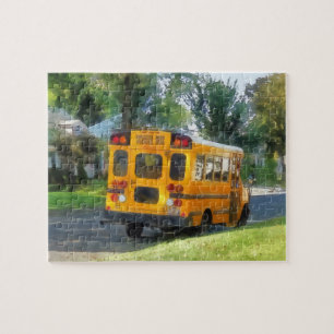 Puzzle Autobús Escolar Estacionado