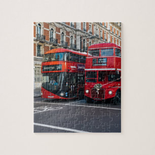 Puzzle Autobuses Rojos de Dos Pisos