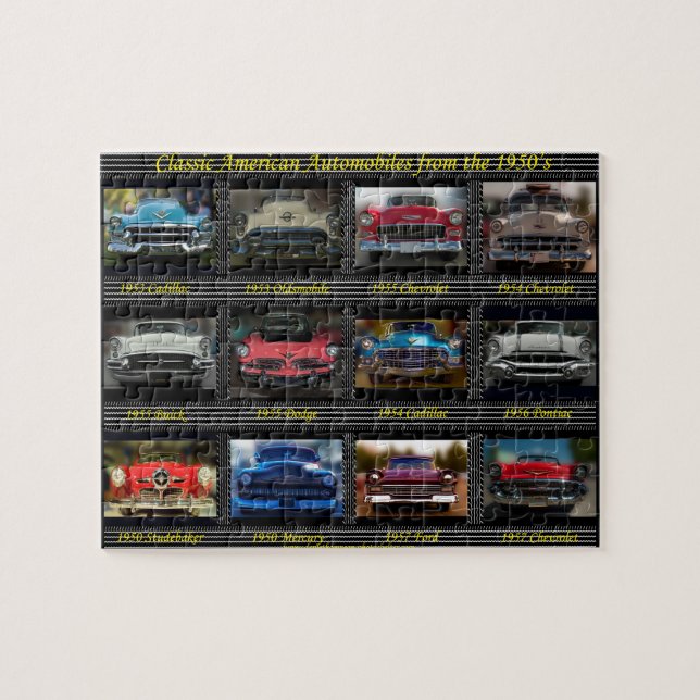 Puzzle Automóviles americanos clásicos a partir de los (Horizontal)