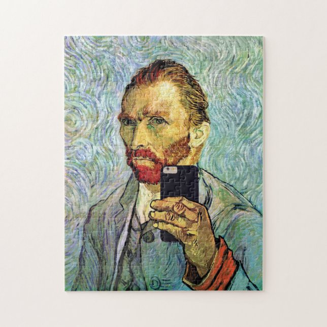 Puzzle Autorretrato de Vincent Van Gogh con celular selfi (Vertical)