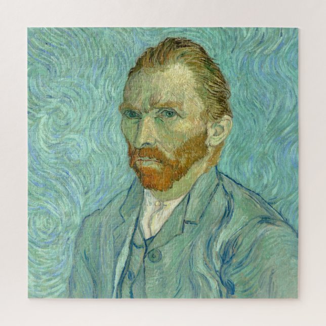 Puzzle Autorretrato de Vincent Van Gogh con fondo azul (Vertical)