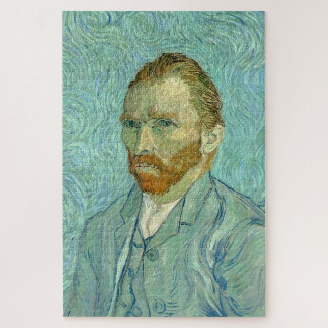Puzzle Autorretrato de Vincent Van Gogh con fondo azul (Vertical)