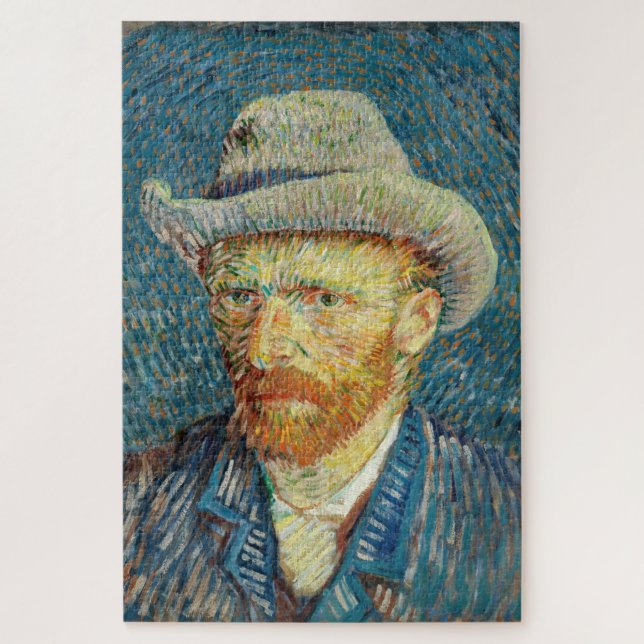 Puzzle Autorretrato de Vincent Van Gogh con sombrero de f (Vertical)