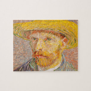 Puzzle Autorretrato de Vincent Van Gogh con sombrero de p