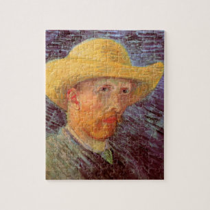 Puzzle Autorretrato de Vincent van Gogh con sombrero de p