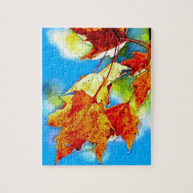 Puzzle Autumn Falling Leaves (Vertical)