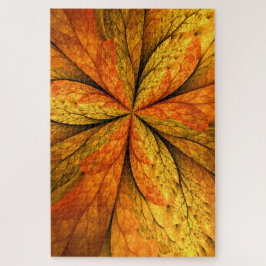 Puzzle Autumn Feeling, Modern Abstract Fractal Flower