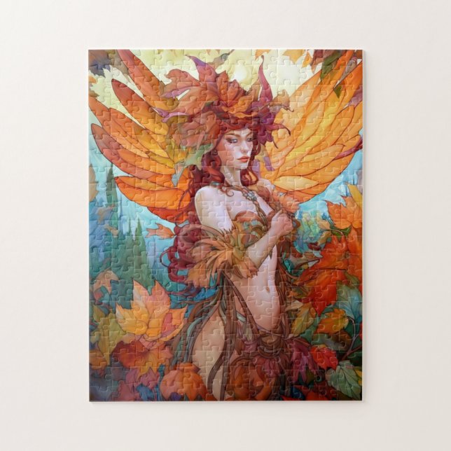 Puzzle Autumn Woodland Fairy Fantasy Art (Vertical)