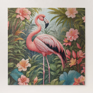 Puzzle Ave grandiosa rosa tropical Flamingo