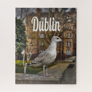 Puzzle Ave irlandesa en Dublín en la pared de ladrillos