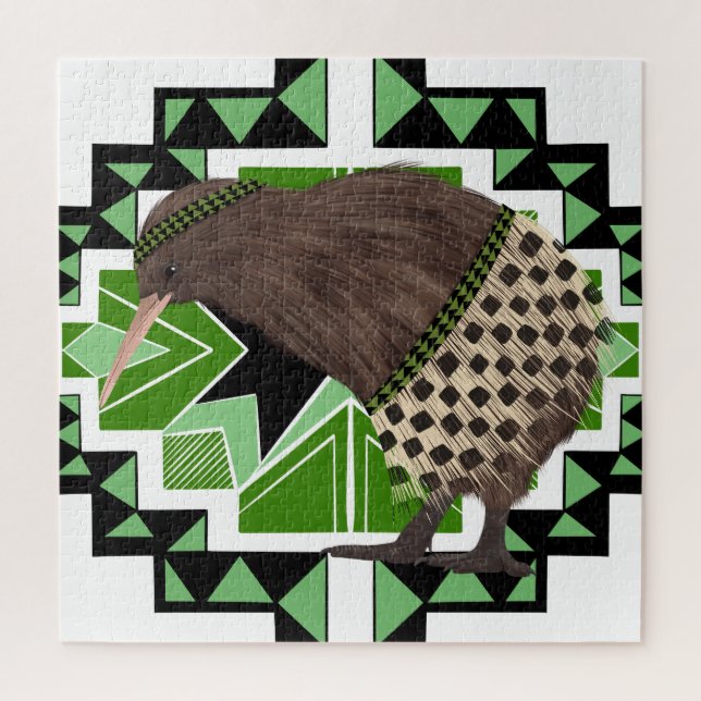 Puzzle Ave nacional neozelandesa tradicional - Ave Kiwi (Vertical)