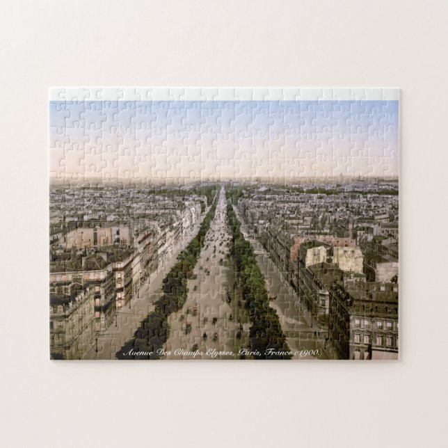 Puzzle Avenida de París de los Campos Elíseos, Francia c1 (Horizontal)