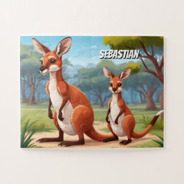 Puzzle Aventura australiana con pequeños canguros