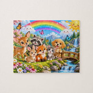 Puzzle Aventura de animales adorables del bosque