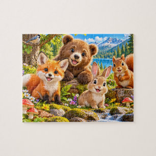 Puzzle Aventura de animales del bosque