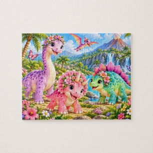Puzzle Aventura de dinosaurio lindo