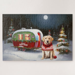 Puzzle Aventura de Navidad Caravana Labrador de Invierno