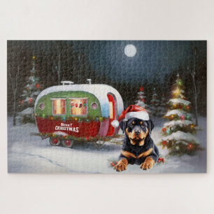Puzzle Aventura de Navidad de la Caravana del Rottweiler 