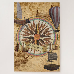 Puzzle Aventura del compás del mapa de la antigüedad de