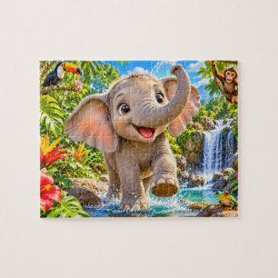 Puzzle Aventura del elefante de la selva