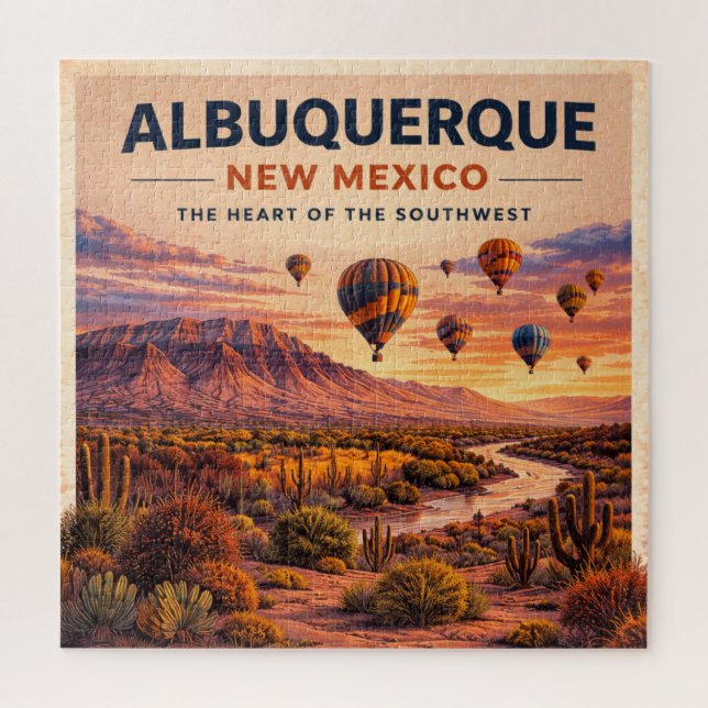 Puzzle Aventura en Globo en Albuquerque del Sudoeste (Vertical)