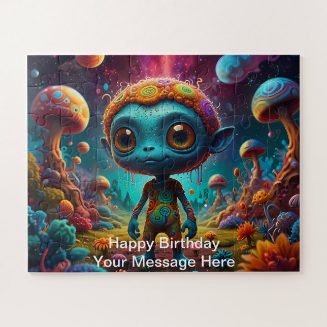 Puzzle Aventura extranjera en un bosque de champiñones (Horizontal)