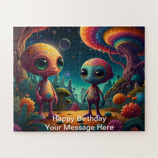 Puzzle Aventura extranjera en un bosque de champiñones (Horizontal)