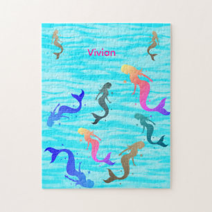 Puzzle Aventura personalizada de sirena submarina