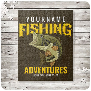 Puzzle Aventuras de Pesca Personalizadas Angler Bass Fish