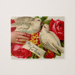 Puzzle Aves Antiguas Amor Victoriano Paloma Arte Clásico