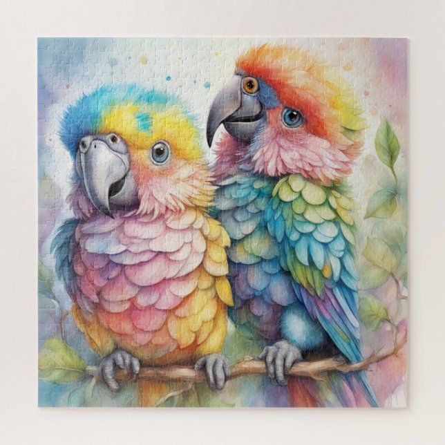 Puzzle Aves arcoiris loros 1 (Vertical)
