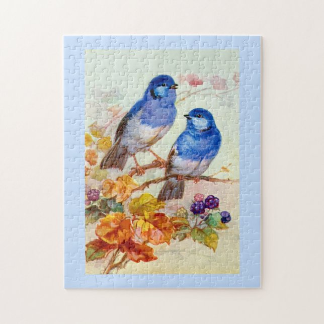 Puzzle Aves azules (Vertical)