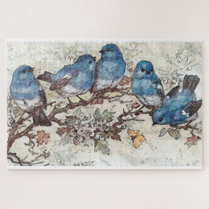 Puzzle Aves azules
