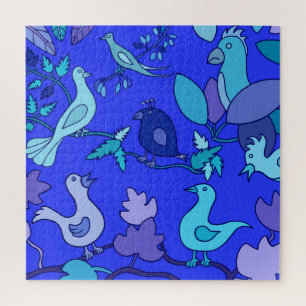 Puzzle Aves azules