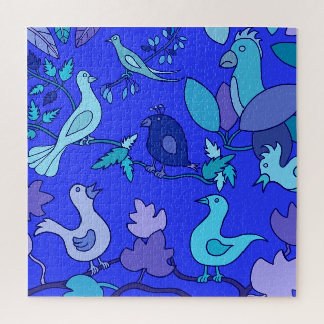 Puzzle Aves azules (Vertical)