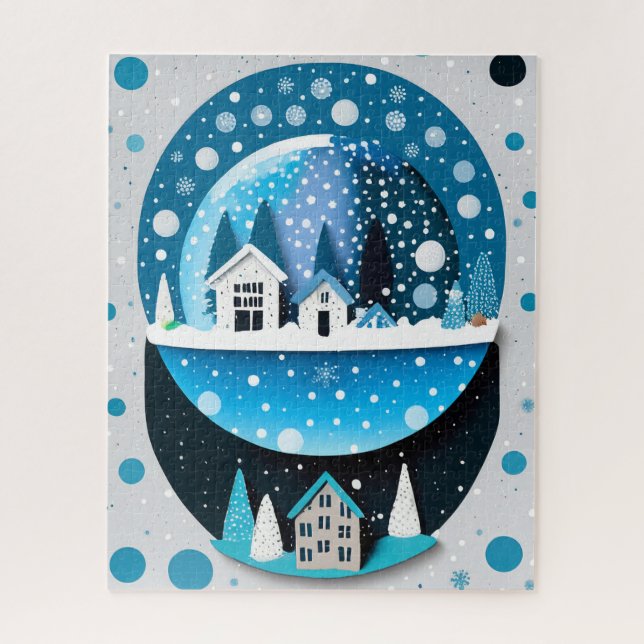 Puzzle Aves azules de invierno en Boda de Navidades de am (Vertical)