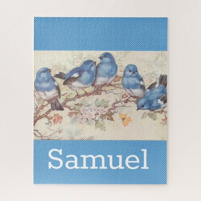 Puzzle Aves azules rompe cosecha (Vertical)