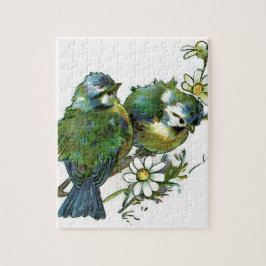 Puzzle Aves azules vintage