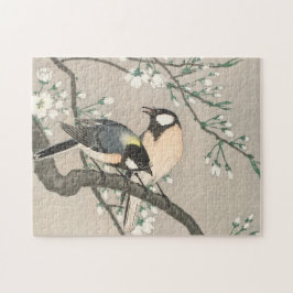 Puzzle Aves de arte japonesas antiguas en la rama de cere