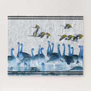 Puzzle Aves de cisne Lago Animales de vida salvaje Rompec