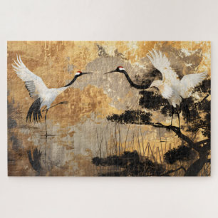 Puzzle Aves de grúa japonesas