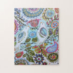 Puzzle Aves de papel I<br><div class="desc">Esta impresión dulce tiene pájaros de papel coloridos | Por Karen Fields</div>