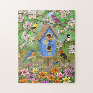 Puzzle Aves del Songbirds Lily Garden