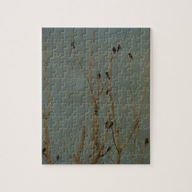 Puzzle Aves en un árbol, Grunge (Vertical)