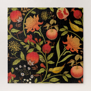 Puzzle Aves exóticas Flores Ilustracion de época