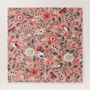 Puzzle Aves Florales Mano Dibujando Vintage