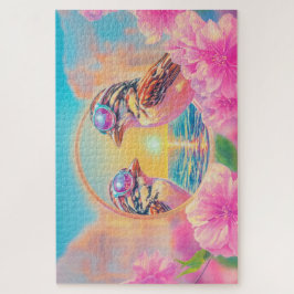 Puzzle Aves Guay con gafas de sol al atardecer