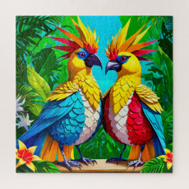 Puzzle Aves tropicales vibrantes